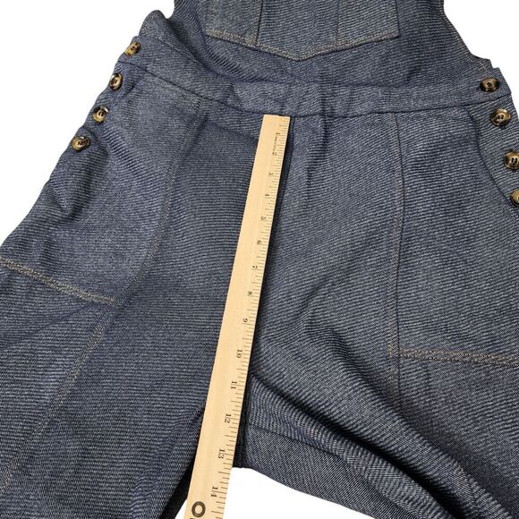 FRNCH Paris Daniella Overalls‎ Medium Blue Marine Wide Leg Soft Cotton Denim NWT - Picture 13 of 14